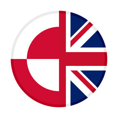 round icon with greenland and united kingdom flags	
