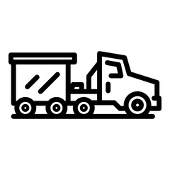 Airport truck icon. Outline airport truck vector icon for web design isolated on white background
