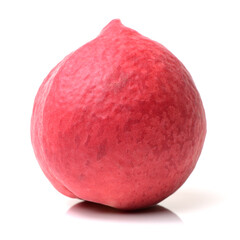 ripe red peach on white background