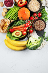 High Fiber Foods., Healthy balanced dieting concept