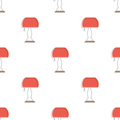 Table lamp icon isolated seamless pattern on white background. Vector Illustration