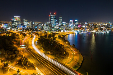 Fototapeta na wymiar Perth night city