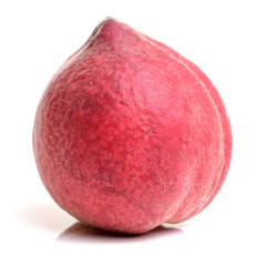 ripe red peach on white background