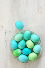 Light blue and green Easter eggs