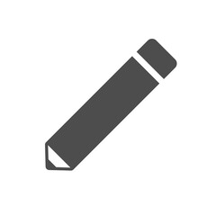 pencil vector icon isolated on white. pencil silhouette icon sign for web, mobile apps, ui design and print