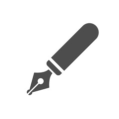 ink pen vector icon isolated on white. ink pen silhouette icon symbol for web, mobile apps, ui design and print