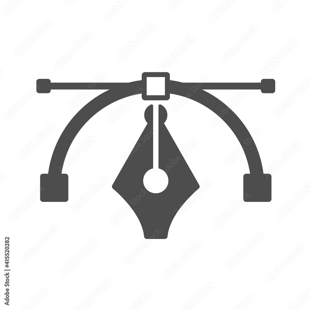 Poster pen tool cursor vector icon isolated on white. pen tool cursor silhouette icon symbol for web, mobil