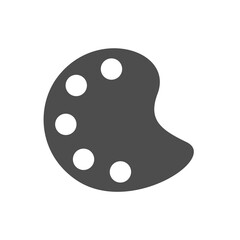 palette vector icon isolated on white. palette silhouette icon sign for web, mobile apps, ui design and print