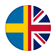 round icon with sweden and united kingdom flags. vector illustration isolated on white background