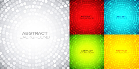 Circular bright backgrounds set. Techno gradient background. Abstract circle colorful frame.Vector illustration