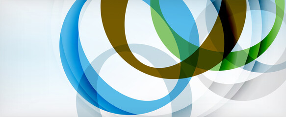 Obraz premium Ring geometric shapes, o letter repetition wallpaper. Abstract background for business or technology presentations, internet posters or web brochure covers