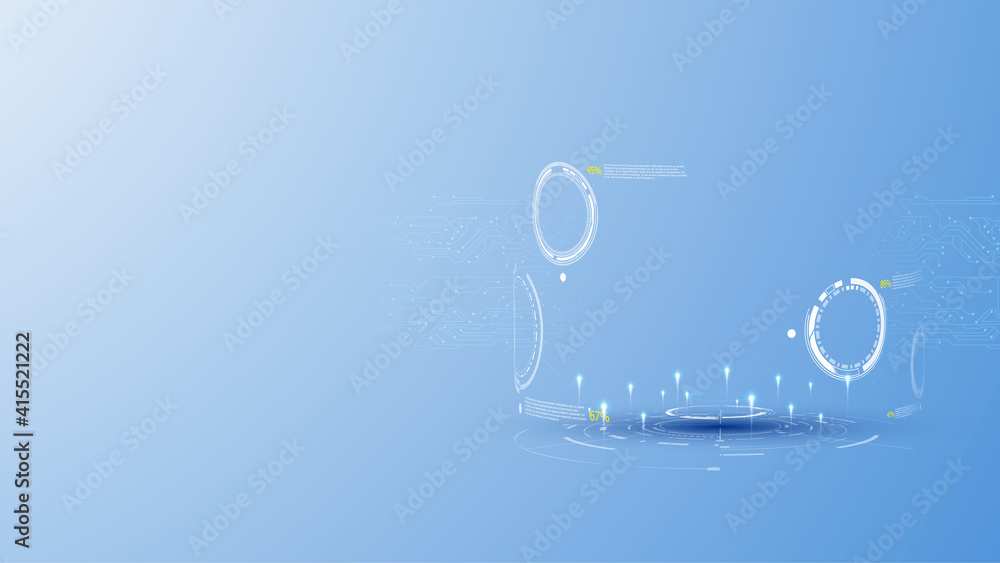 Poster abstract sci fi hud technology concept design background backdrop template eps 10 vector