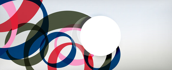 Obraz premium Ring geometric shapes, o letter repetition wallpaper. Abstract background for business or technology presentations, internet posters or web brochure covers