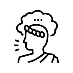 antique teacher philosophy line icon vector. antique teacher philosophy sign. isolated contour symbol black illustration