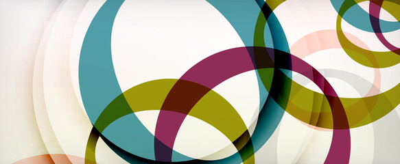 Fototapeta premium Ring geometric shapes, o letter repetition wallpaper. Abstract background for business or technology presentations, internet posters or web brochure covers