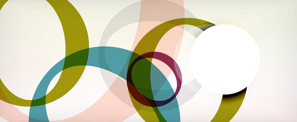 Fototapeta premium Ring geometric shapes, o letter repetition wallpaper. Abstract background for business or technology presentations, internet posters or web brochure covers