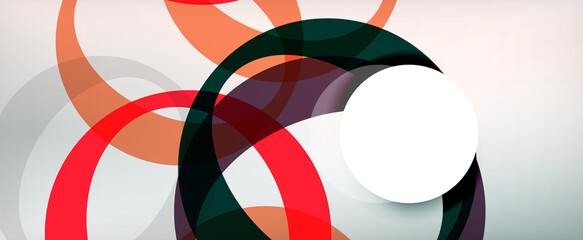 Obraz premium Ring geometric shapes, o letter repetition wallpaper. Abstract background for business or technology presentations, internet posters or web brochure covers