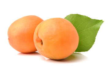 Fresh cut apricot fruits isolated on white background, with clipping path