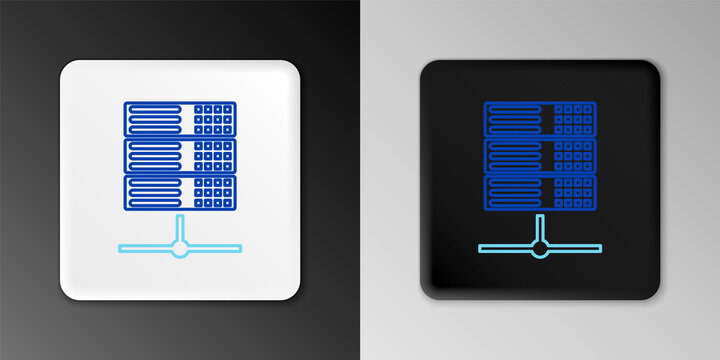 Line Server, Data, Web Hosting icon isolated on grey background. Colorful outline concept. Vector.