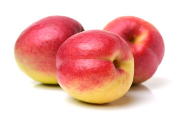 Fresh cut apricot fruits isolated on white background, with clipping path