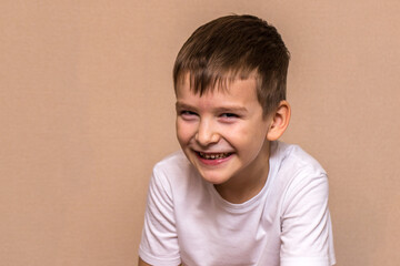 portrait of a boy six years old close up