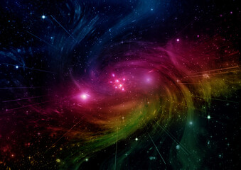 Obraz premium galaxy in a free space. 3D rendering