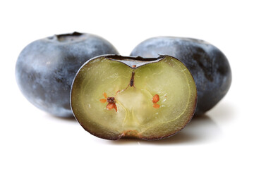 Blueberry on white background