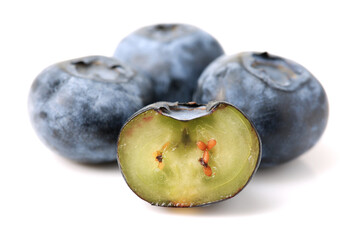 Blueberry on white background