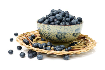Blueberry on white background