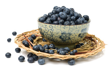 Blueberry on white background