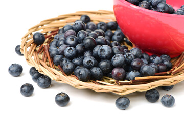 Blueberry on white background