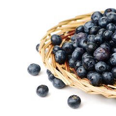 Blueberry on white background