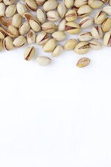 pistachio nuts on white