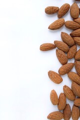 almonds on white background