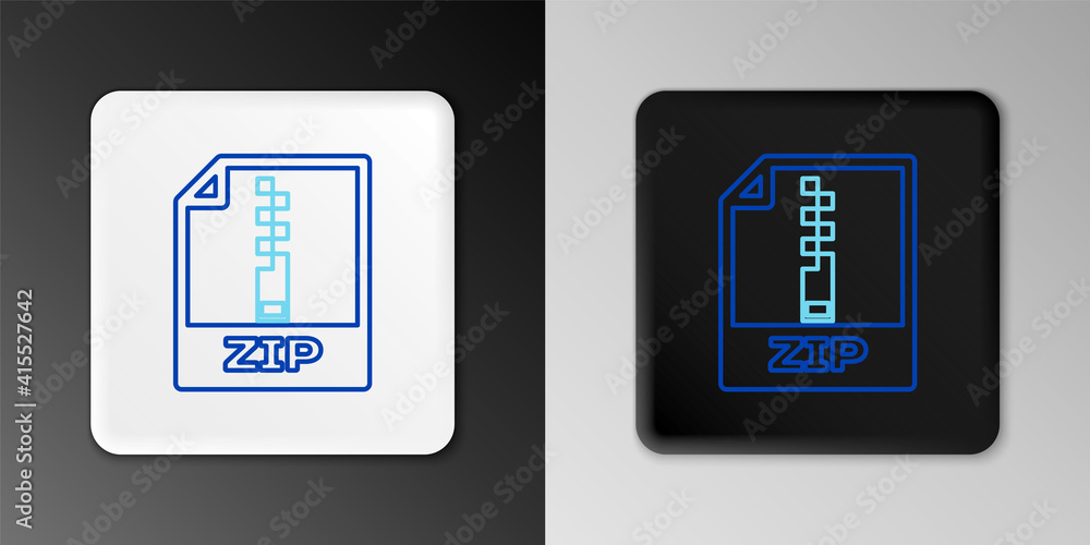 Fototapete Line ZIP file document. Download zip button icon isolated on grey background. ZIP file symbol. Colorful outline concept. Vector.