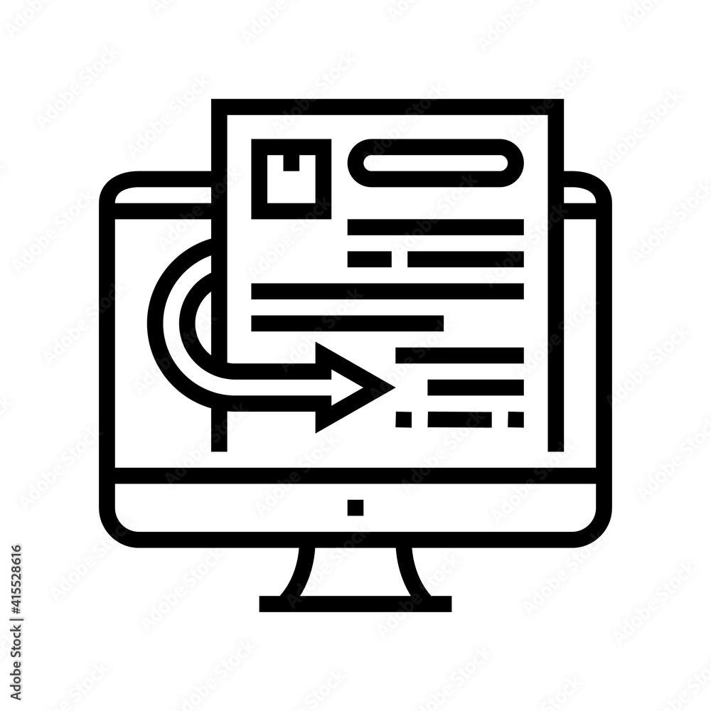 Poster quotation requests line icon vector. quotation requests sign. isolated contour symbol black illustra