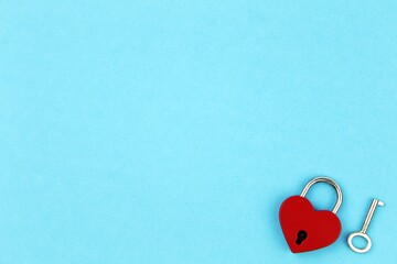 heart on blue background