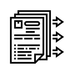 purchase requisition line icon vector. purchase requisition sign. isolated contour symbol black illustration