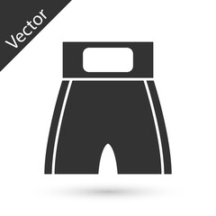 Grey Boxing short icon isolated on white background. Vector.