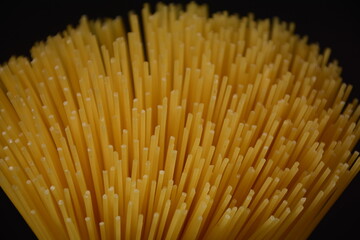 Uncooked spaghetti . Italian food ingredients for pasta