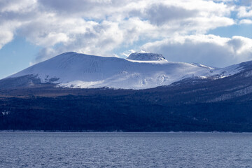 北海道　冬の支笏湖の風景