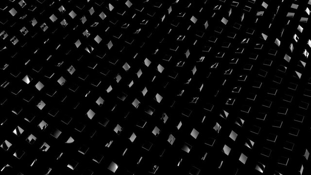Rotating mirror plates on a black background - Creative Design Element.