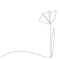 Flower on white background, vector illustration