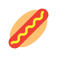 Hot Dog Simple food icon in trendy style isolated on white background for web apps and mobile concept. Vector Illustration
