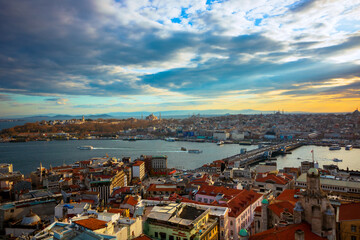 Fototapeta na wymiar Cityscape of Istanbul from Galata Tower