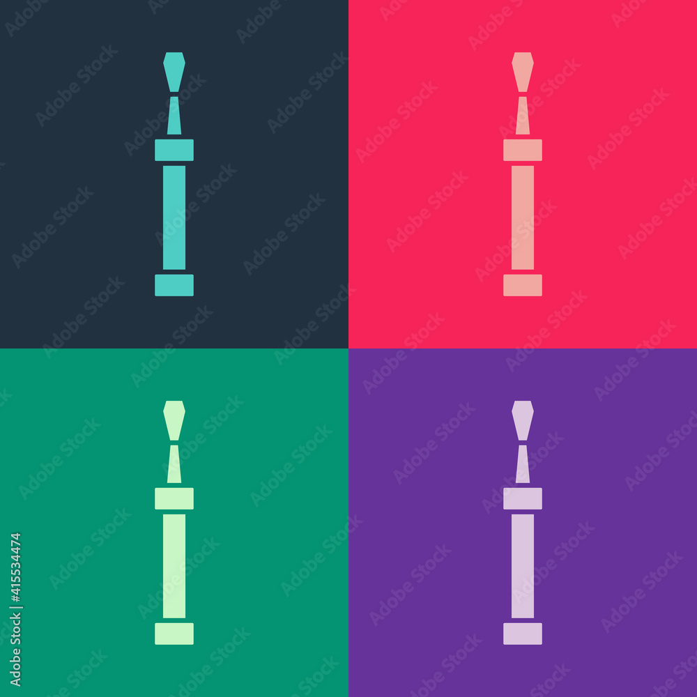 Poster pop art screwdriver icon isolated on color background. service tool symbol. vector.