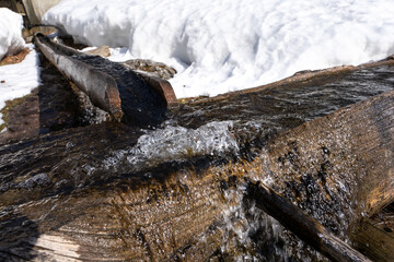 source of mountain water, with very fresh and pure water