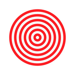 Red and light gray circles similar to the target isolated on a white background. For printing on fabric, cups, notebooks. Element for websites, design. Vector graphics.