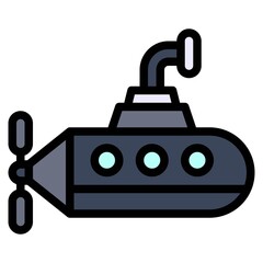 Submarine icon, transportation related vector