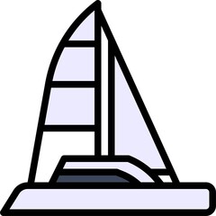 Sailboat icon, transportation related vector